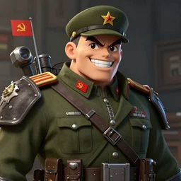 smiling cheerful soviet communist doomguy, very intricate, anime, militaristic, unreal engine, highly detailed, by artgerm, sakimichan and boris vallejo