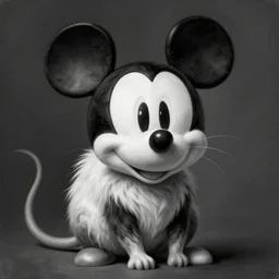 a realistic black and white wererat mickey mouse, pretty, beautiful, DnD character art portrait, matte fantasy painting, DeviantArt Artstation, by Jason Felix by Steve Argyle by Tyler Jacobson by Peter Mohrbacher, cinematic lighting