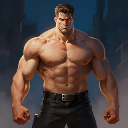 the strongest man in the universe, digital painting