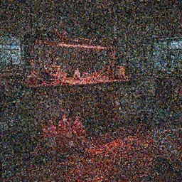 dark, dirty, abandoned laboratory, red light, piles of red liquids on the ground, low brightness, low contrast