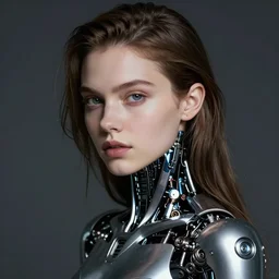 cyborg girl, hyper realism, realistic,