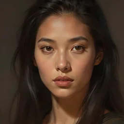 beautiful, very strong, mixed race, female, aged 4 0, face, no makeup, head shot, fantasy, highly detailed, digital painting, artstation, concept art, smooth, sharp focus, illustration, art by brom and greg rutkowski and alphonse mucha
