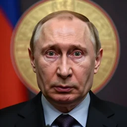 shocked face of putin looking in grave, hyper - realistic, sharp focus, depth of field, hyper - detailed visionary art, symmetric, hell, holy halo, dramatic ambient lighting, high detail, vibrant colors,