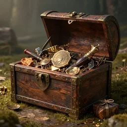 treasure chest full of loot, fantasy