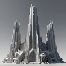 3 d sculpt of a minimalist spikey brutalist cyberpunk scifi tower futurist angular art deco cathedral architecture evil gothic tron arcane ruins, warhmmer 4 0 k spaceship inspired by the matrix, lotr, star wars, ilm, beeple, star citizen halo, mass effect, starship troopers, elysium, the expanse, high tech industrial, artstation unreal