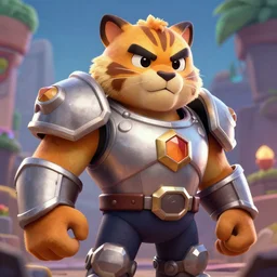 portrait 🐯 with hexa armor, octane render, detailed, brawl stars, unreal engine 5, cinema 4 d cinematic, artstation, greg rutkowski, clash of clan, clash royal