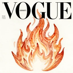 fractal flame generative art, vogue women's fashion magazine, watercolor painting, intricate
