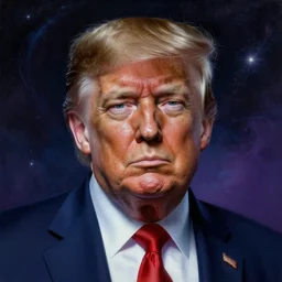 portrait of donald trump but his skin is becoming liquid, cosmic horror painting, elegant intricate digital painting artstation concept art by mark brooks and brad kunkle detailed