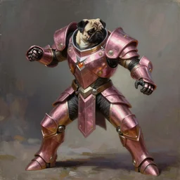 a oil painting of a pugilist / knight in the combat pose wearing rose gold sci fi armor in the style of magic the gathering trending on artstation deviantart pinterest detailed realistic hd 8 k high resolution