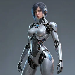 a beautiful highly detailed futuristic mechanical lady, seductive confident pose, art by geof darrow, cyberpunk, featured on artstation, 4 k, octane render