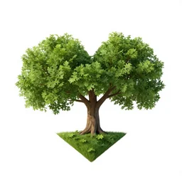 oak tree growing out of a heart