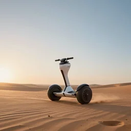 a scene of a hovercycle cruising across a desert horizon at sunset illustrated by moebius