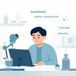 brandmark for a research lab that studies attention, a wandering mind, victo ngai, kilian eng, minimalist, vector art, award winning