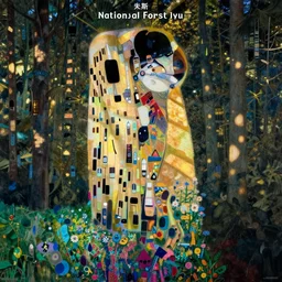 national forest by by james jean, yukio - e, klimt