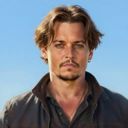 johnny depp, portrait, illustration, rim light, top light, summer clear blue sky, perfectly shaded, soft painting, epic, intricate, art by krenz cushart and wenjun lin
