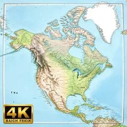 a map of north america with labels, intricate, 4 k