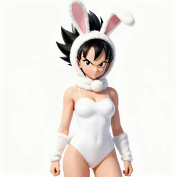 vegeta from dragonball z wearing a bunny girl outfit