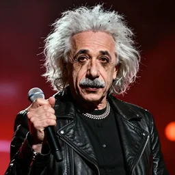 albert einstein as a member of the band kiss