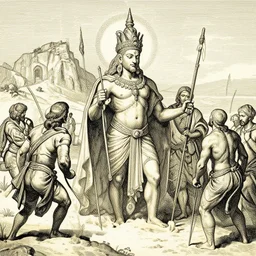 pilgrimage journey of Sand Deity in the style of Frank Frazetta, Jeff Easley, Caravaggio, extremely clear and coherent, intricate line drawing, 8K resolution