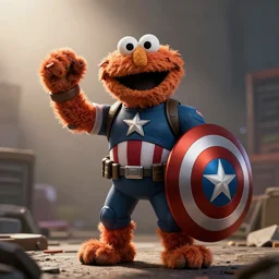 elmo as captain america