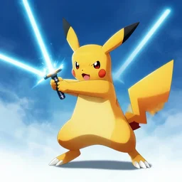 lightsaber wielding pokemon, digital art