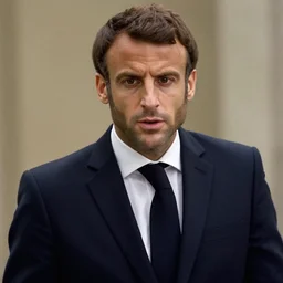 bald and beardy Emmanuel Macron in American Psycho (1999)