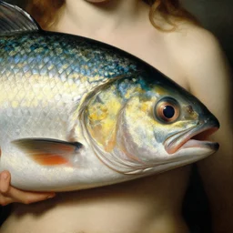fish mugshot of ruth bernhard orpheus - euterpe, artwork by franz von stuck
