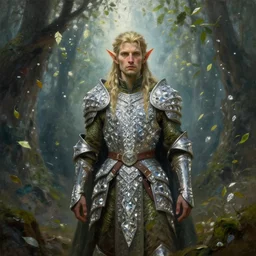 ''cinematic shot'' an elf in rivendel with armor of diamonds with leaves falling simetrical 8 k atmosferic realistic made by ivan aivazovsky, peter mohrbacher, greg rutkowski volumetric light effect broad light oil painting painting fantasy art style sci - fi art style realism premium prints available artwork unreal engine