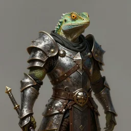 full portrait of a lizard wearing rogue armor, Lizardman thief, D&D, fantasy setting, digital painting, highly detailed, concept armor, sharp focus