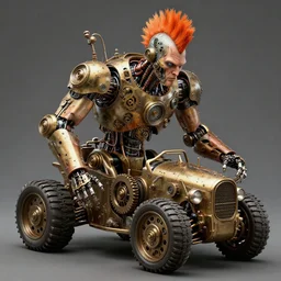 ripped physique bioshock pneumatic steampunk orange mohawk robot clockwork gearwork automaton springs gears bolts wires golem vehicle traveling winslow homer craig j. spearing thomas eakins