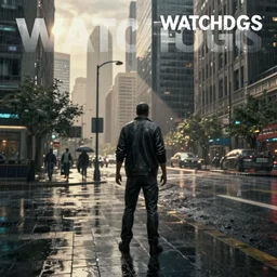 watch dogs game, chicago city rainy  detailed, soft lighting
