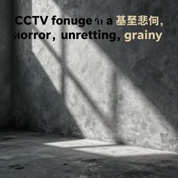 “CCTV footage of a basement demon, found footage, horror, unsettling, grainy”
