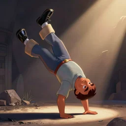 Jack Black suplexing an orphan in a classic disney cartoon. the metal