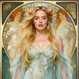 a beautiful margot robbie as an enchantress, by jeremy mann and alphonse mucha, photo realistic, digital art, artstation, ethereal, 4 k, high detail