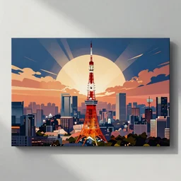 vector art tokyo skyline wall art beautiful vibrant