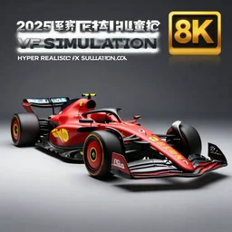 “A 2025 Ferrari Formula One Concept, studio lighting, HYPER REALISTIC VFX SIMULATION, 8K”