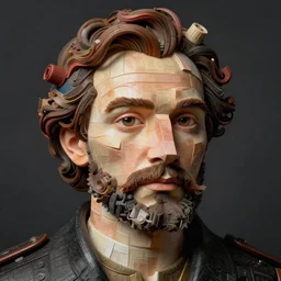portrait photo of a man made from everyday 3d objects, Perfect face, extremely high details, realistic, by Giuseppe Arcimboldo, Edward Hopper, Rene Margitte