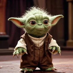 a film still of yoda as an oompa loompa inwilly wonka and the chocolate factory 1 9 7 1