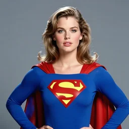 portrait of epic beautiful young linda carter as supergirl, leica zeiss