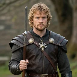 attractive bradley james as attractive king arthur pendragon, natural lighting,