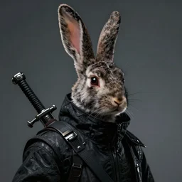 dark fantasy photorealistic portrait concept art of a bunny hitman, trending on art station, stunning visuals, creative, cinematic, ultra detailed