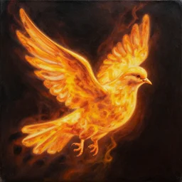 portrait of a dove made of fire, by nicola samori, painting, 8 k, high detail