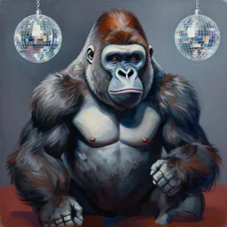 painting of a gorilla in the style of disco elysium, expressionism, artstation, trending, by aleksander rostov, jenny saville, rembrandt, alex kanevsky, wassily kandinsky, dave mckean, yoshitaka amano