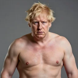 muscular chad gigachad boris johnson with thick blonde hair, boris johnson as a chad with thick blonde hair, strong jawline, good posture, realistic, hyperrealistic, 8 k resolution, highly detailed, very detailed, hd quality, intricate details, trending on artstation
