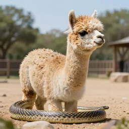 a snake - alpaca - hybrid, animal photography