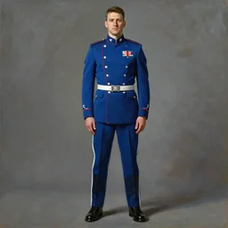 full body portrait of the dictator of the nba dallas mavericks, 1 8 8 9, in full military garb, royal blue, navy blue, oil on canvas by william sidney mount, trending on artstation
