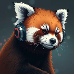 nerd red panda listen to some sick beats, extremely detailed, sharp focus, wide view, full body shot, smooth, digital illustration, by james jean, by rossdraws, frank franzzeta, mcbess, sakimichan, brosmin, danton fadeev, steve simpson