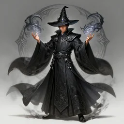 a highly detailed illustration of Hiroyuki Sanada as wizard wearing ornate black robe and mage hat, dramatic magic floating pose, intricate, elegant, highly detailed, centered, digital painting, artstation, concept art, smooth, sharp focus, league of legends concept art, WLOP