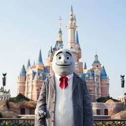 nosferatu as a mascot at disneyland, distant shot, high resolution photo