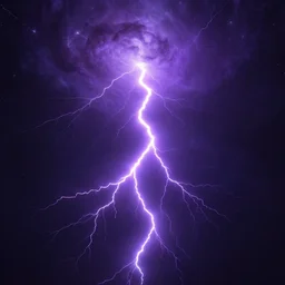 purple lightning in space, stars, nebula, matte painting, futuristic, sci fi, style of jordan grimmer, digital painting, trending on artstation, high detail, volumetric lighting, godrays